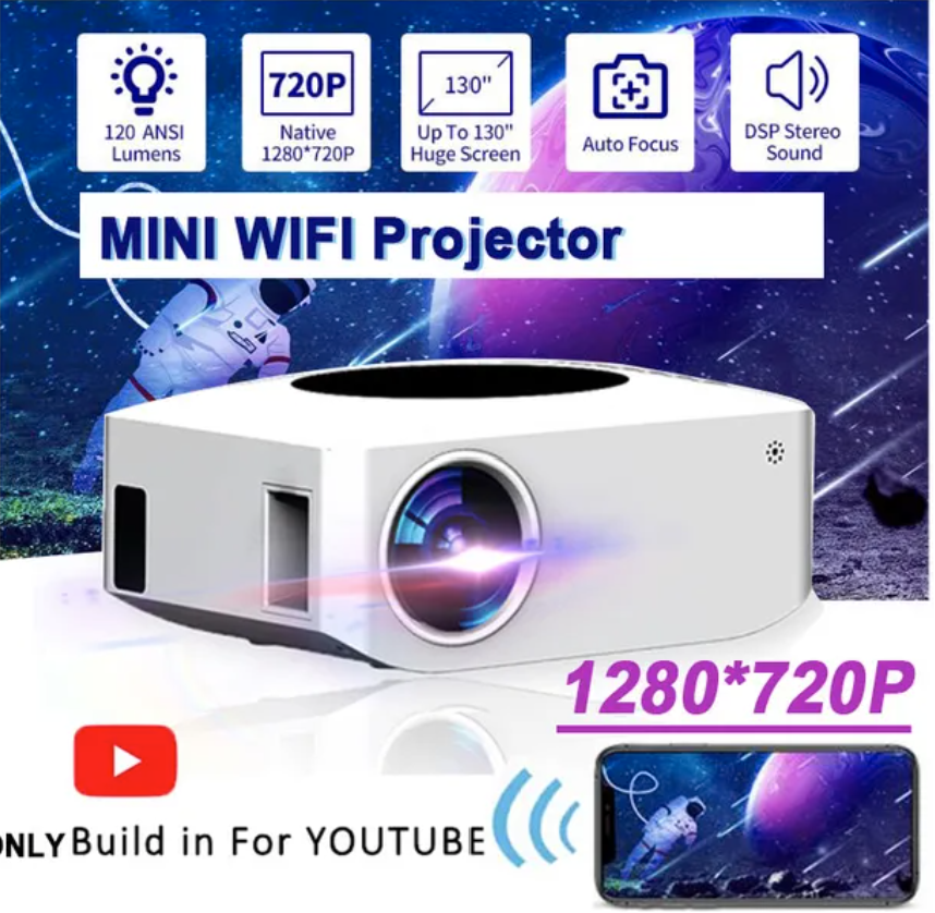 Mini Portable Projector - 4K Wi-Fi